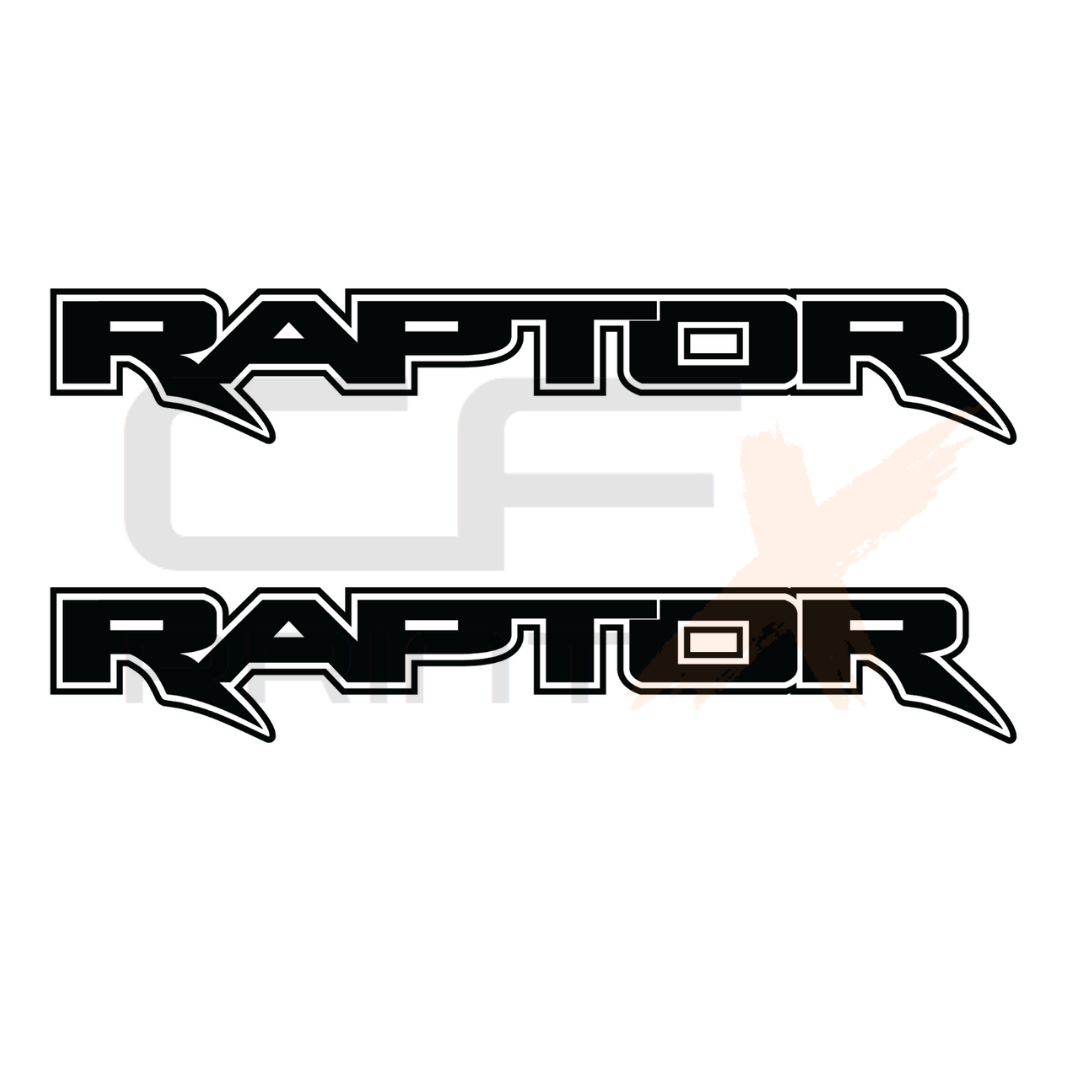 2 x FORD RAPTOR RANGER 560mm x 90mm Vinyl Stickers Decal For Car/Ute/Caravan