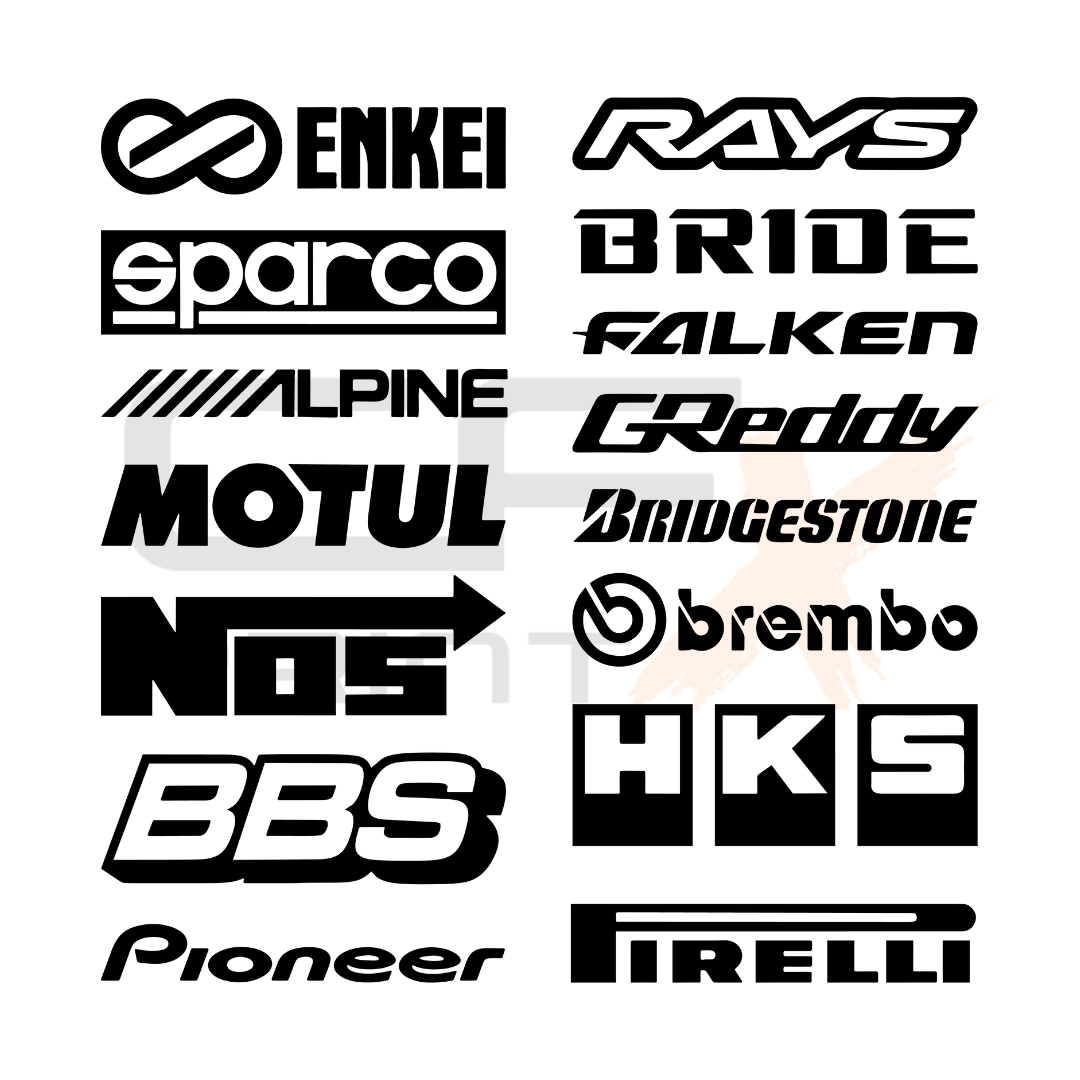 15 x AUTOMOTIVE SPONSOR JDM Vinyl Sticker Decal Pack For Car/Boat/Caravan