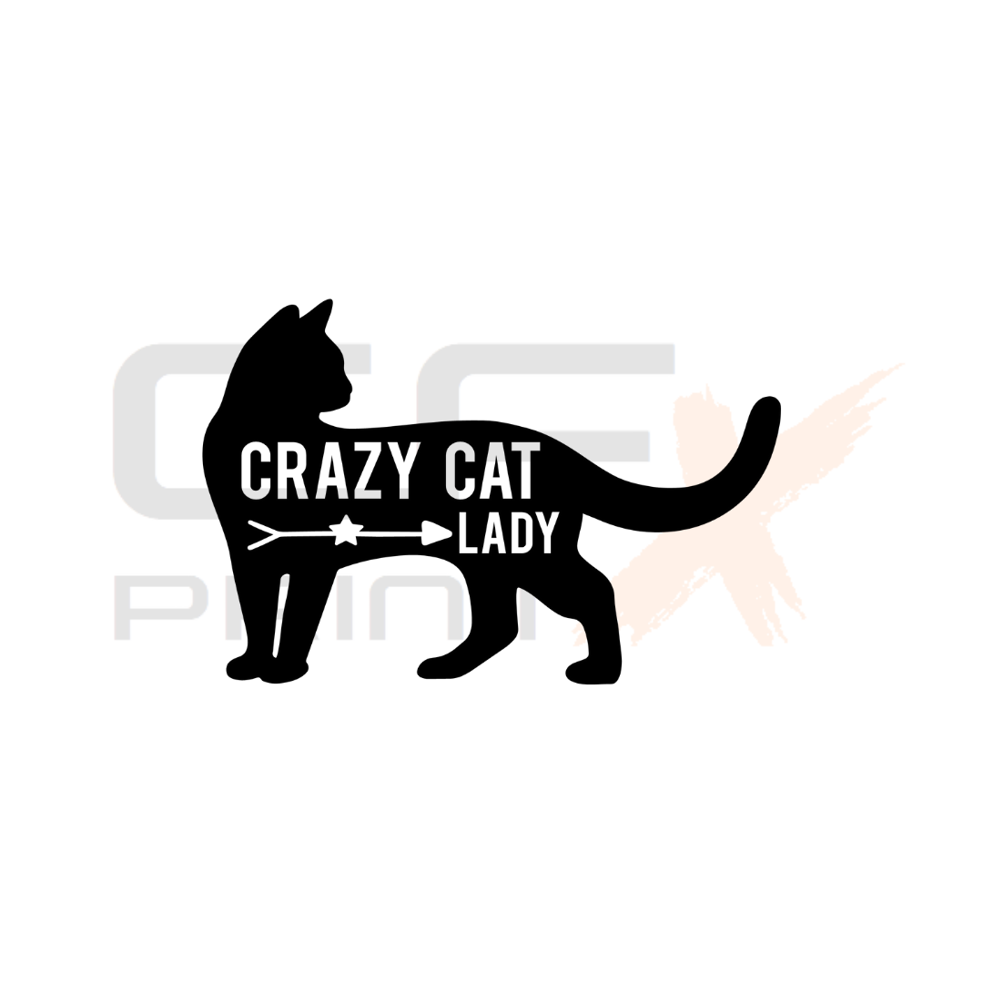 CRAZY CAT LADY Vinyl Sticker Decal For Car/Boat/Caravan