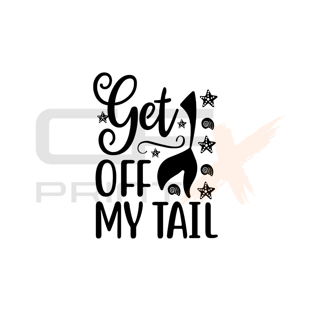 GET OFF MY TAIL Mermaid Funny Vinyl Sticker Decal For Car/Boat/Caravan