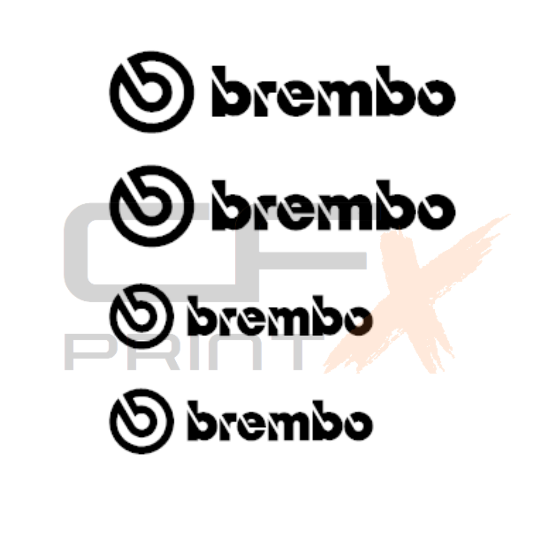 4 x BREMBO SET of Vinyl Sticker Decal For Car/Boat/Caravan