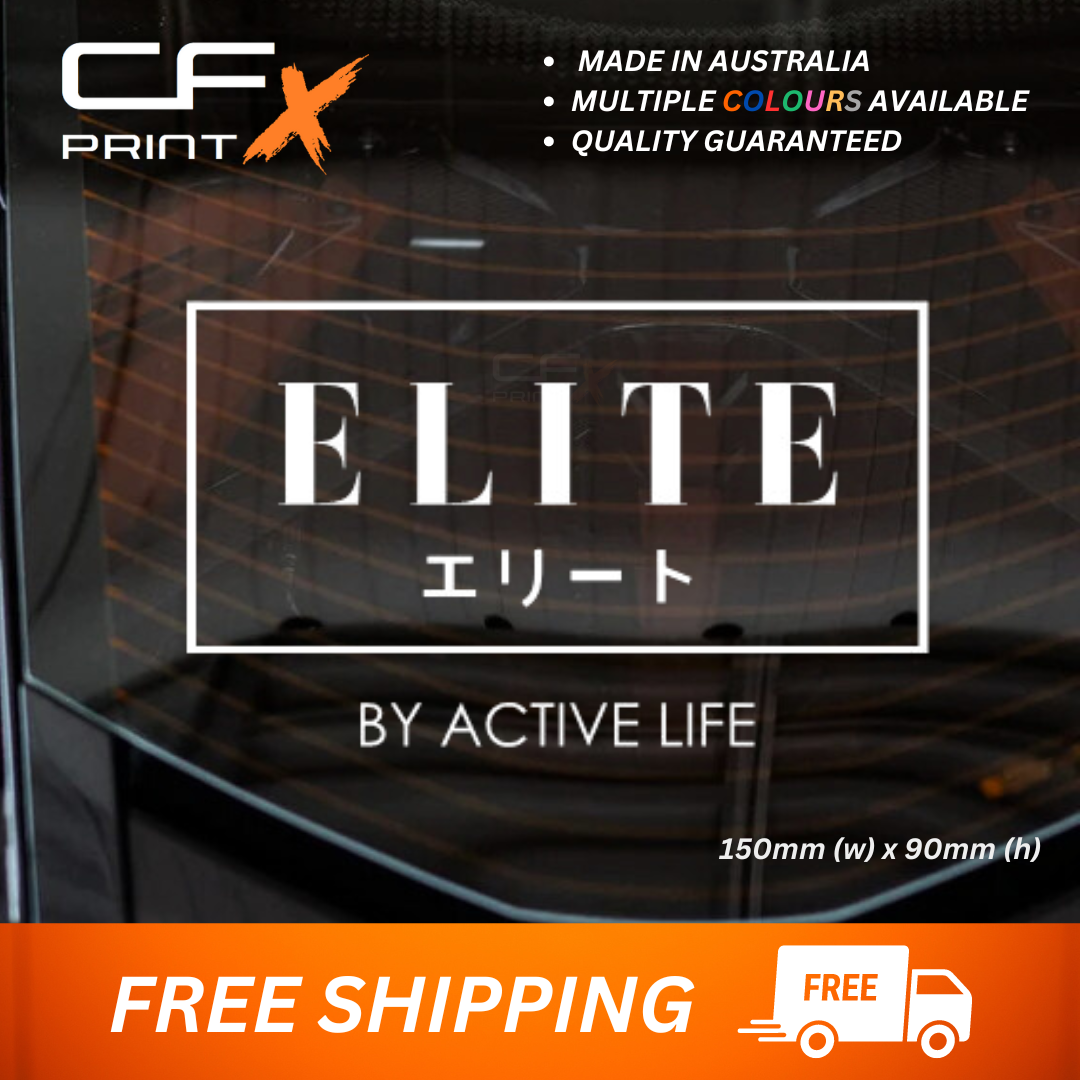 ELITE BY ACTIVE LIFE Vinyl Sticker Decal For Car/Boat/Caravan