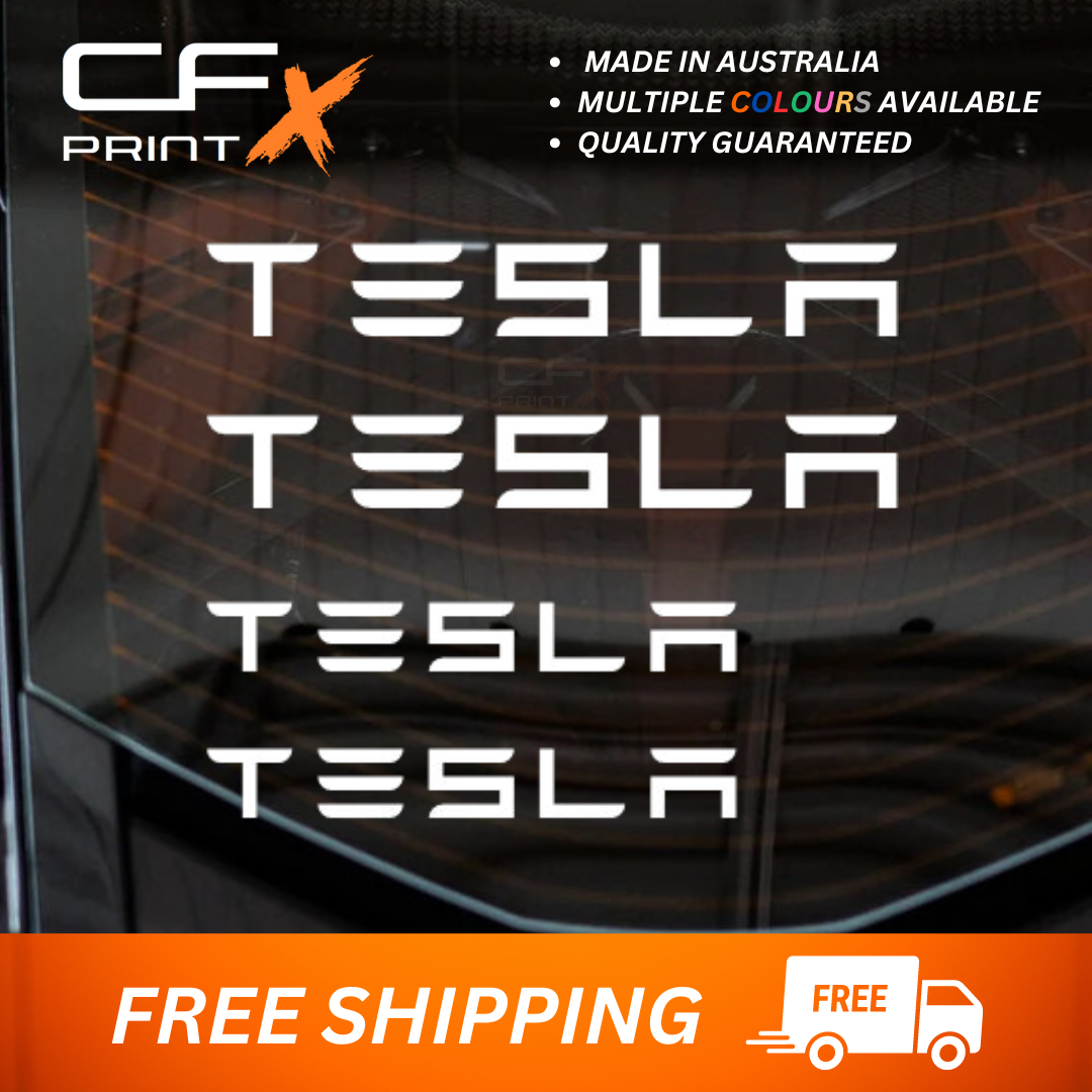 4 x TESLA SET of Vinyl Sticker Decal For Car/Boat/Caravan