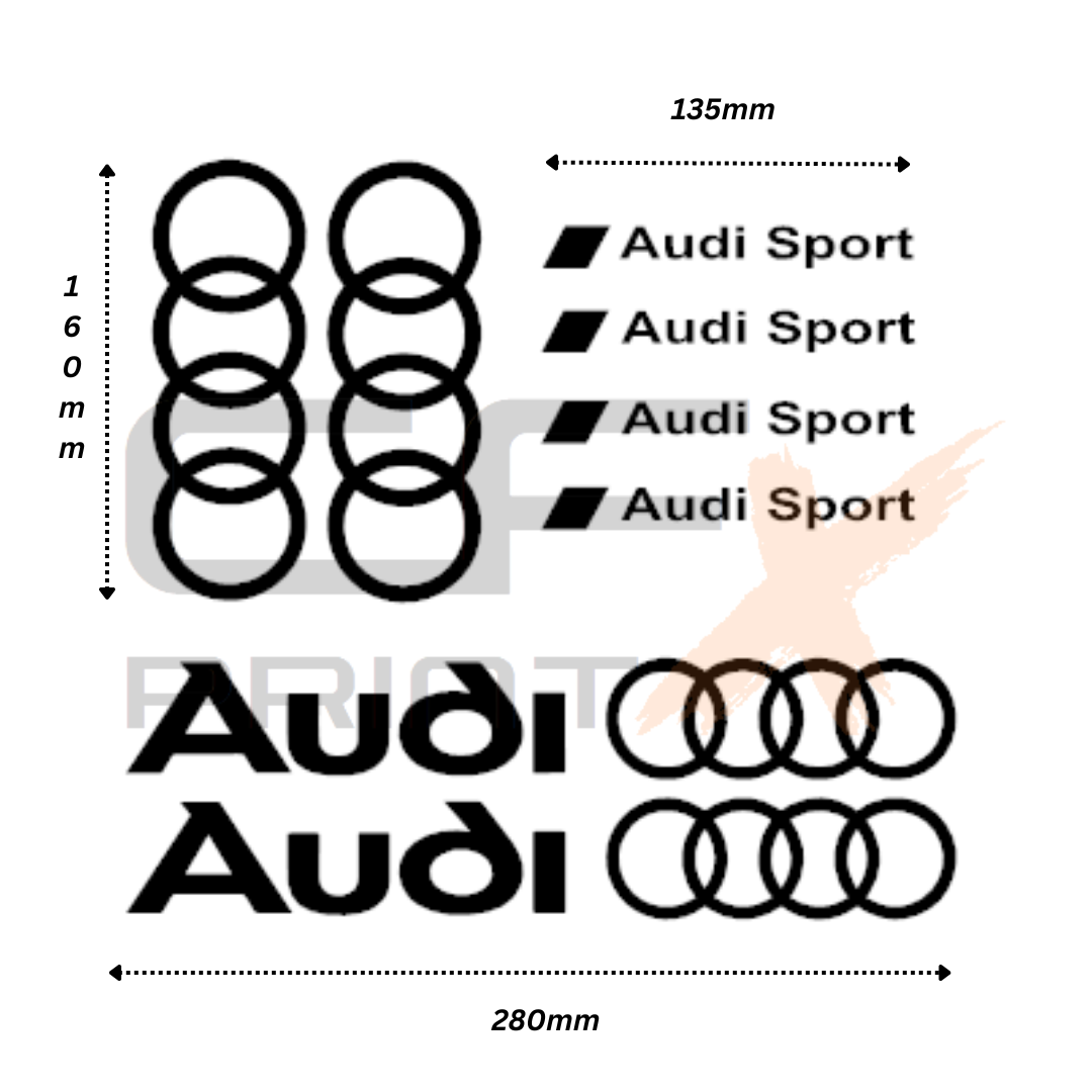 8 x AUDI DECAL SET S LINE RACING Vinyl Sticker Decal For Car