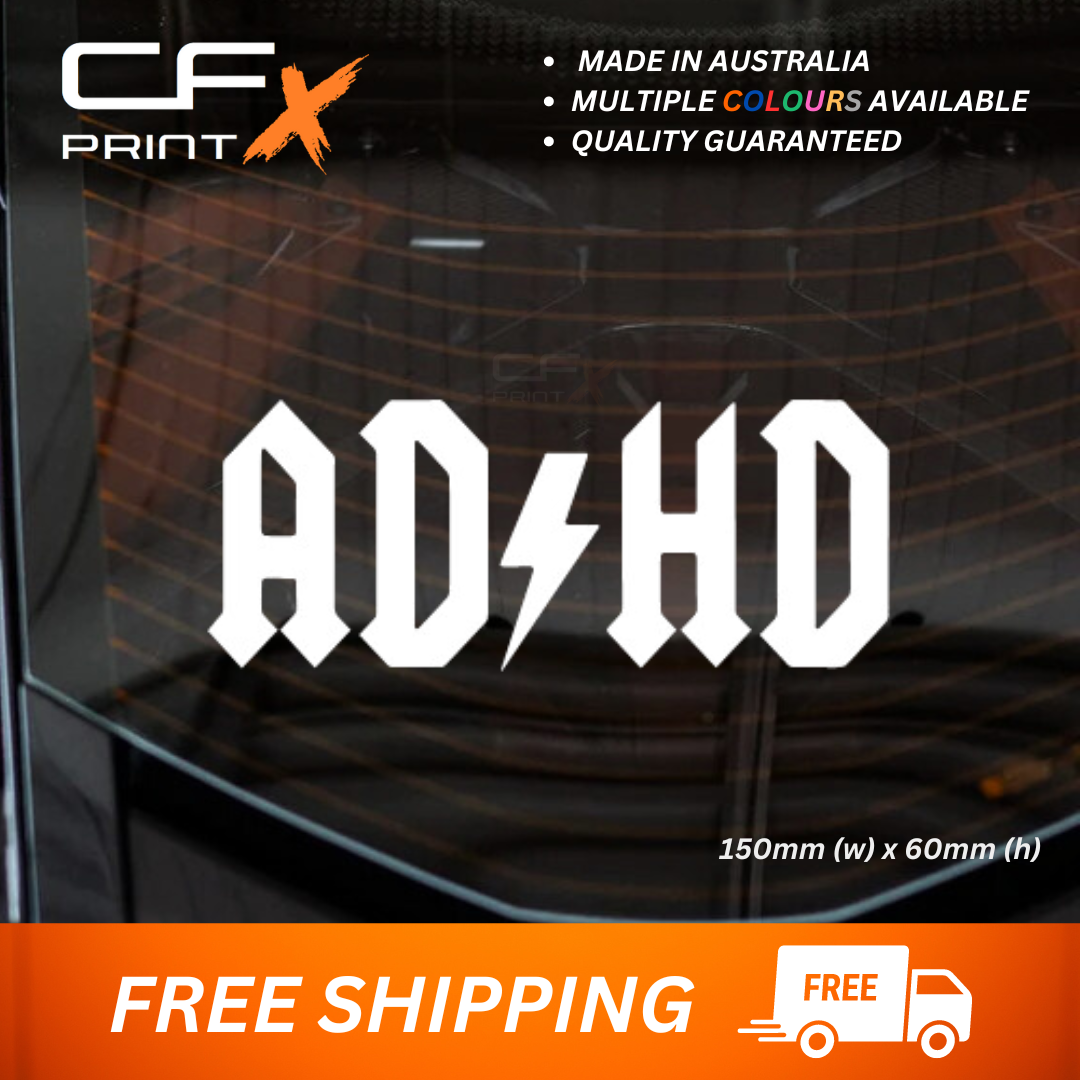 ADHD like ACDC Vinyl Sticker Decal For Car/Boat/Caravan