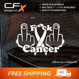 FUCK-CANCER AWARENESS RIBBON FINGERS Vinyl Sticker Decal For Car/Boat/Caravan