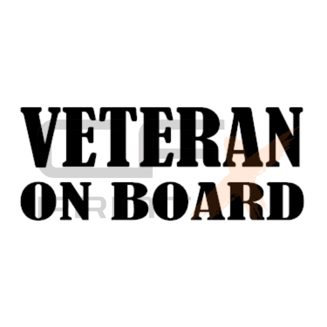 VETERAN ON BOARD Military Vinyl Sticker Decal For Car/Boat/Caravan